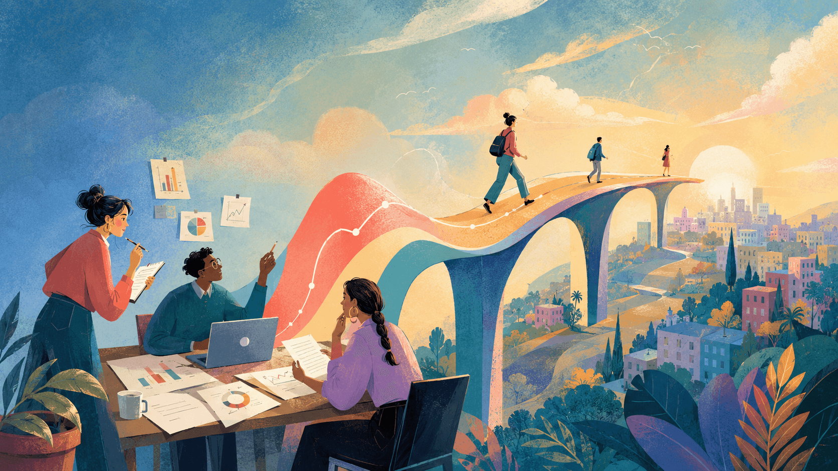 A team connecting financial strategy, programme design, and impact