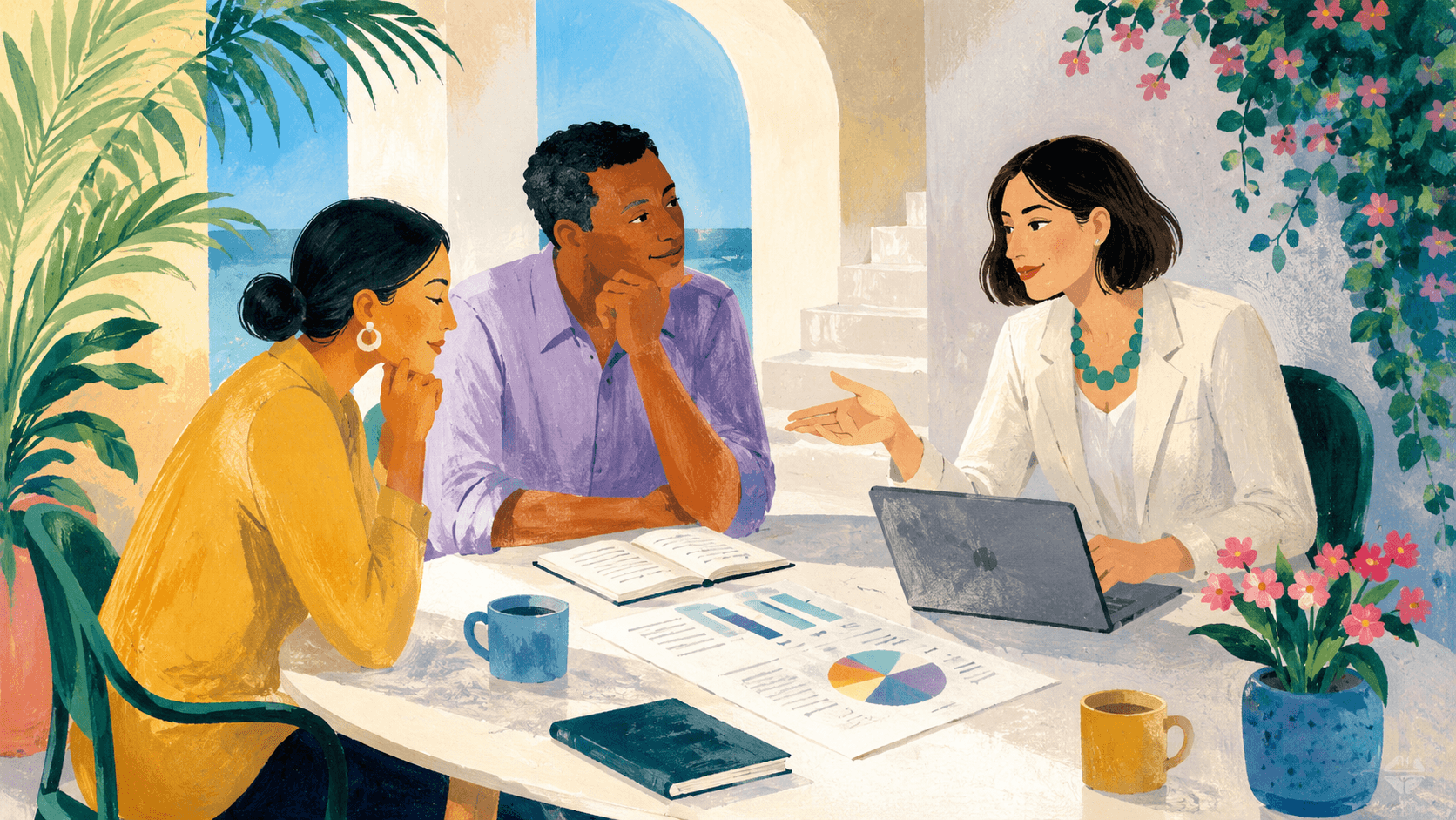 A team charting a programme's path towards impact