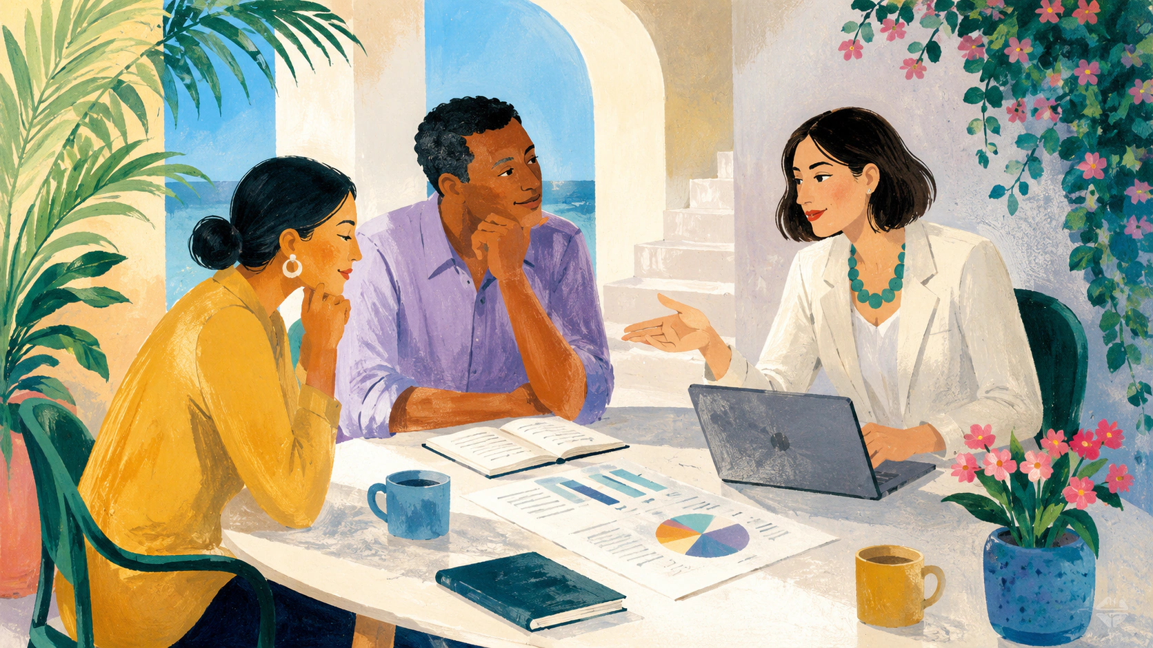 Financial strategy consultant in her office